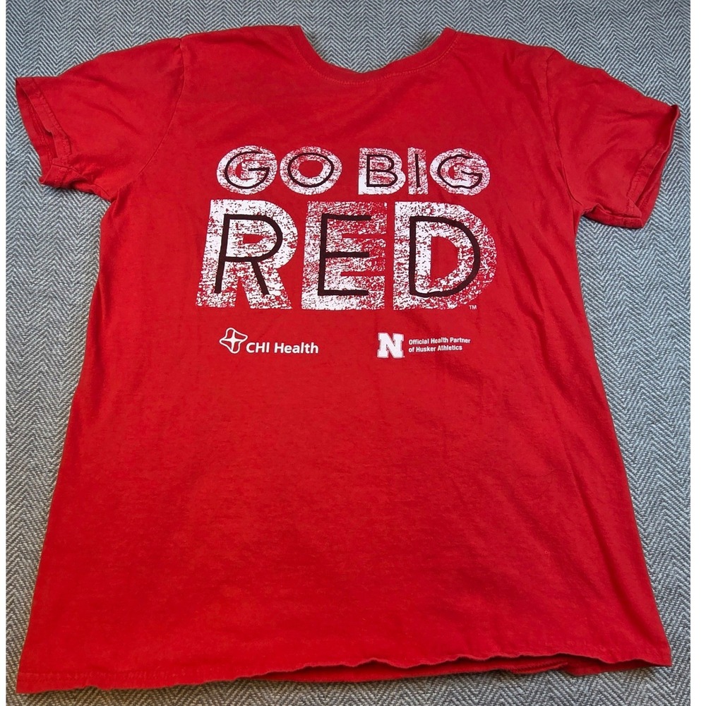 Nebraska Cornhuskers Go Big Red T-Shirt Mens Small Red Short Sleeve Graphic Tee